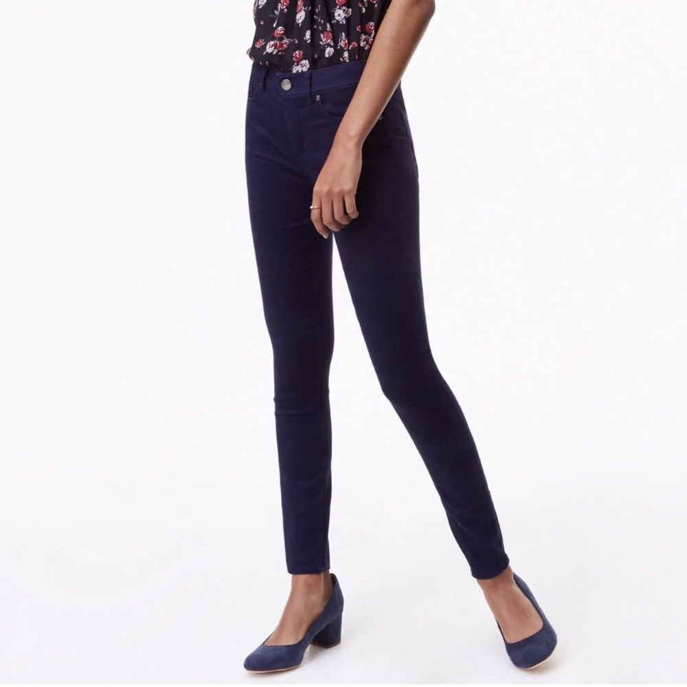 LOFT Petite 4P Leggings Blue Marisa Skinny Pants